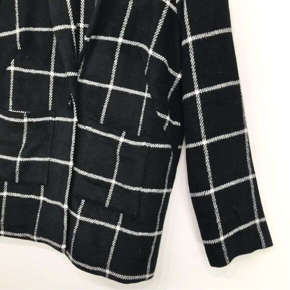 HAVE LA Black White Windowpane Plaid Soft Structure Blazer Jacket - Picture 7 of 16